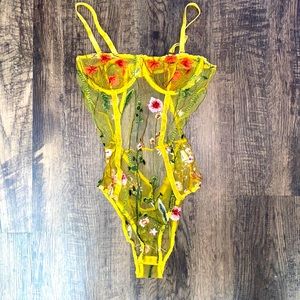Floral see-through bodysuit